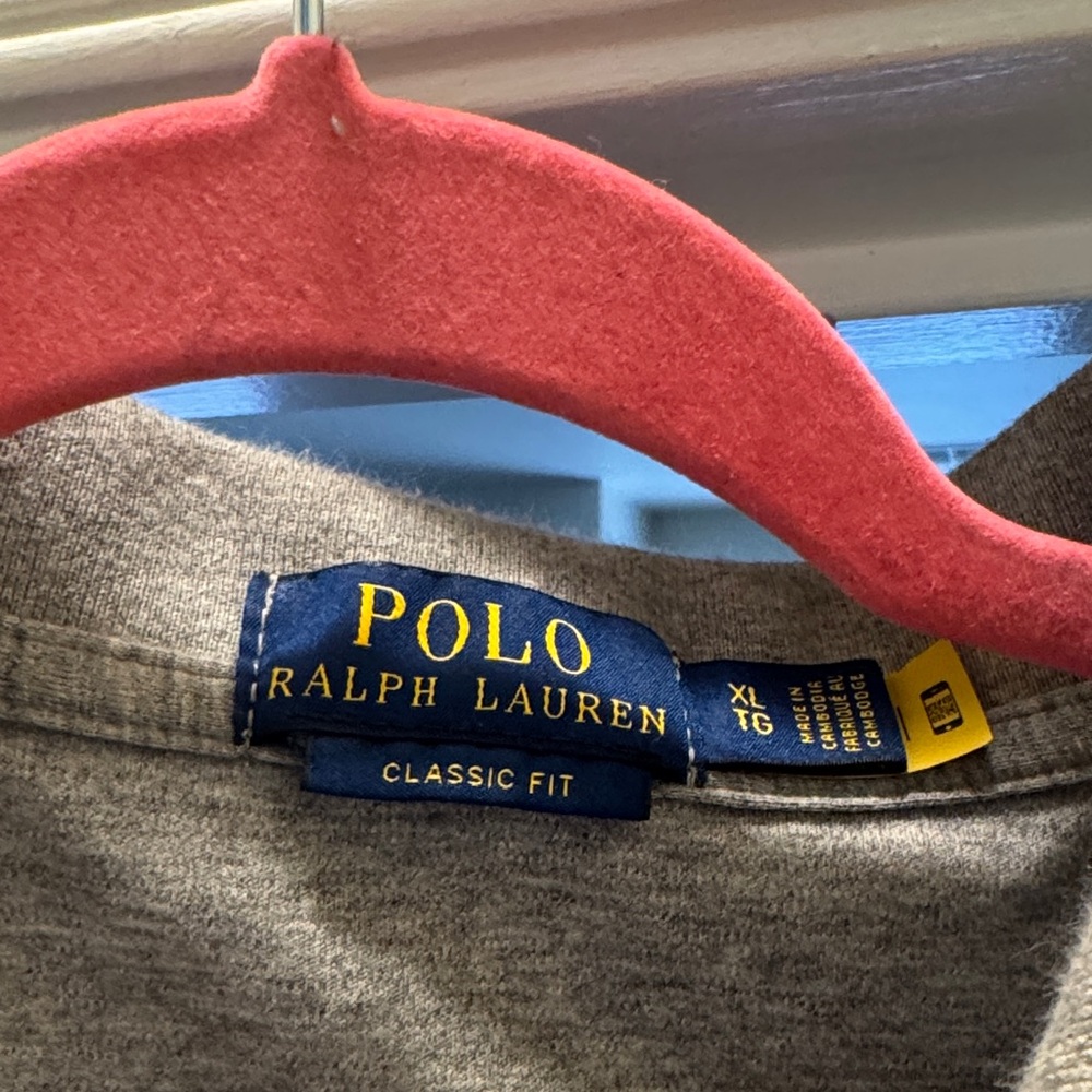 Polo by Ralph Lauren Men's Gray Polo Shirt grey size XL - Picture 2 of 3